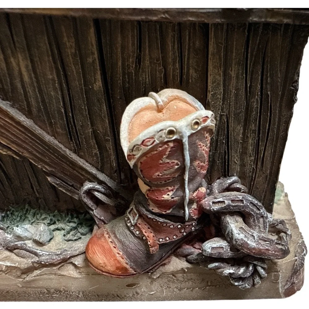 Vintage Western Teddy Bear Napkin Holder – Hand Painted Resin